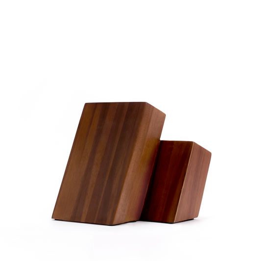 wooden knife block on a white background