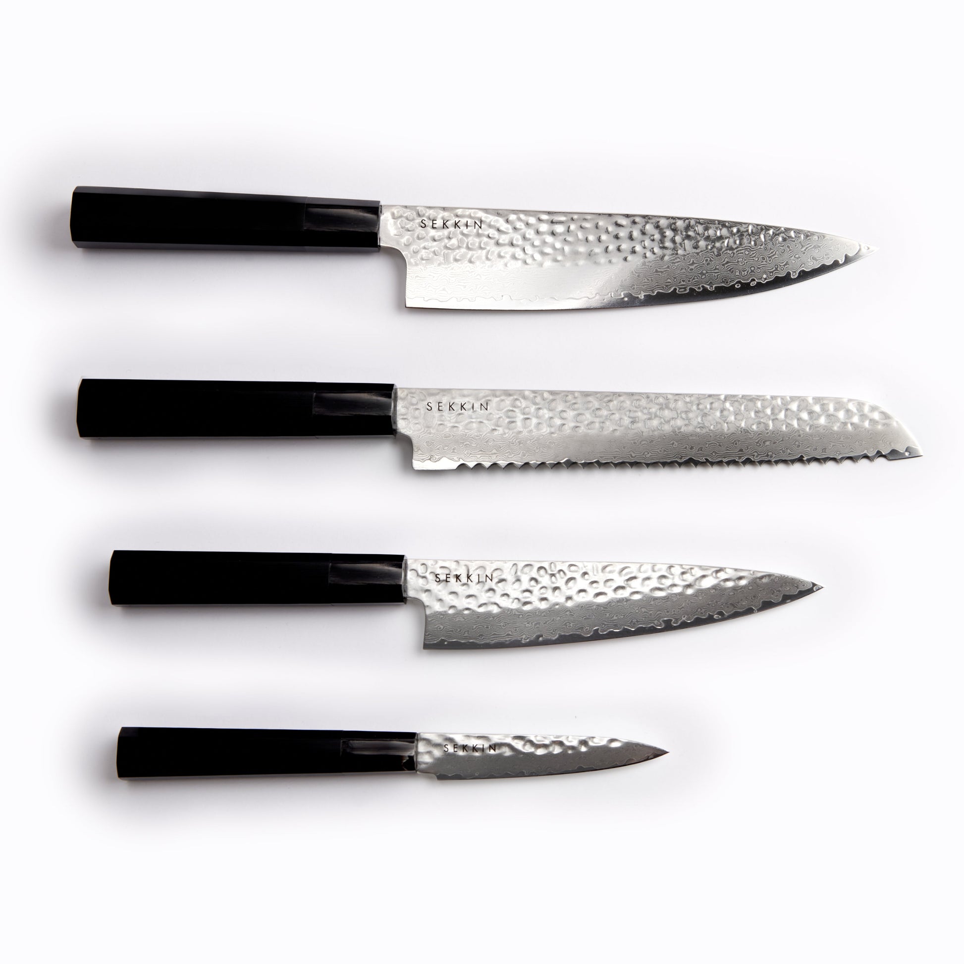 4 knives with white background